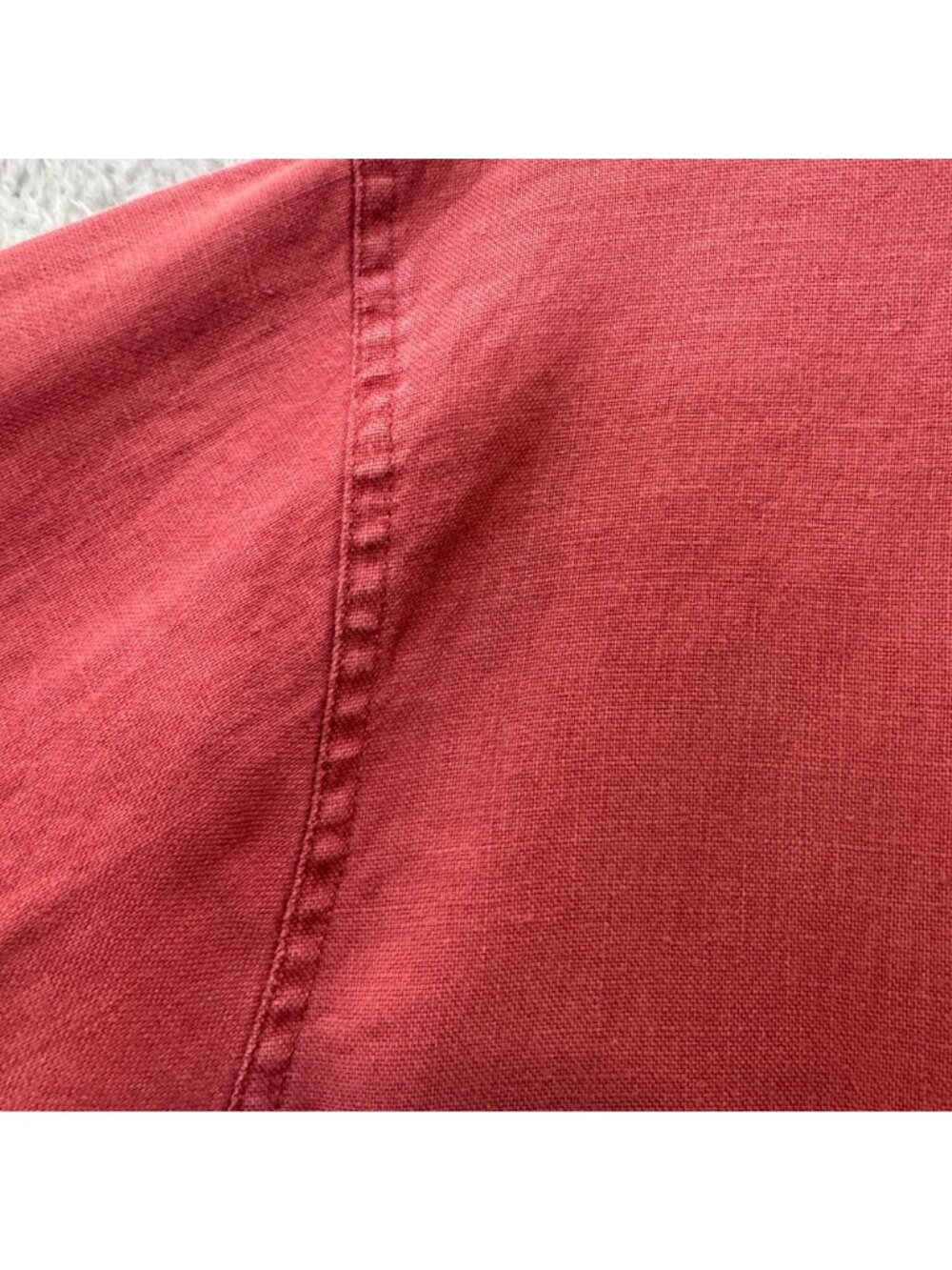 Vintage J. Jill Linen Blouse L Mandarin Collar Dusty Rose Artsy Boho Lagenlook - Picture 7 of 10